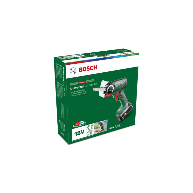 Bosch UniversalCut 18V-65 sega da giardino a batteria, incl. batteria e caricabatterie, 06033D5202