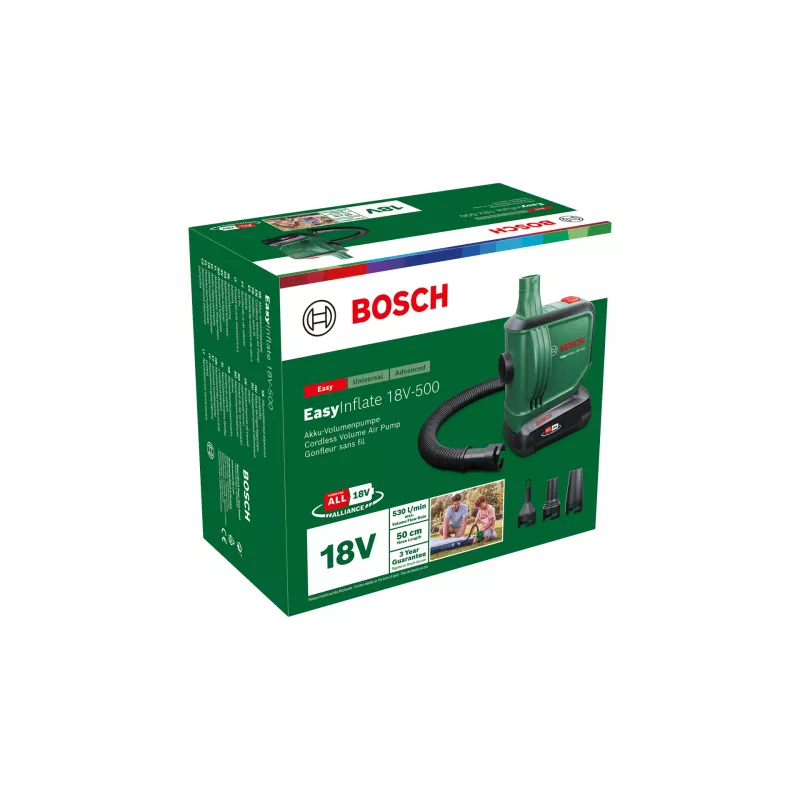 Bosch EasyInflate 18V-500 pompa elettrica 0,03 bar 530 l/min
