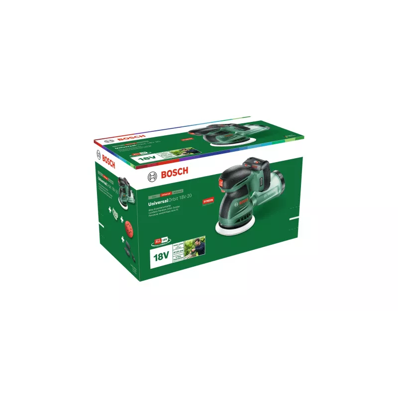 Bosch UniversalOrbit 18V-20 (BareTool), levigatrice orbitale, orbitale, verde, Germania, batteria ricaricabile, 18 V