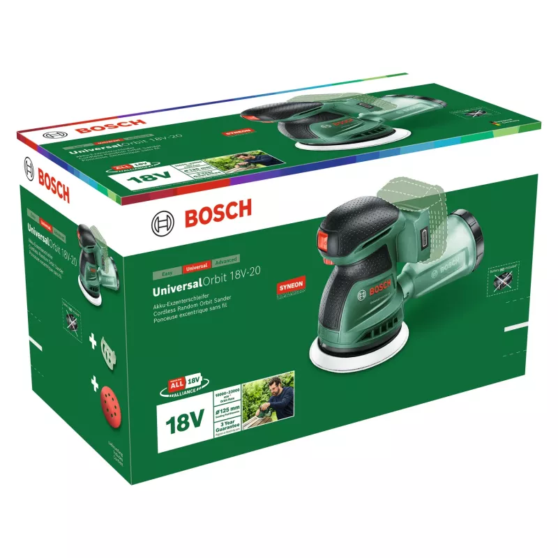 Bosch UniversalOrbit 18V-20 (BareTool), levigatrice orbitale, orbitale, verde, Germania, batteria ricaricabile, 18 V