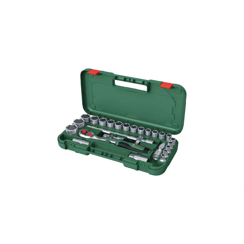 Bosch 1600A02Z9F set cricchetto e chiavi a bussola da 1/2 in, 25 pz., verde
