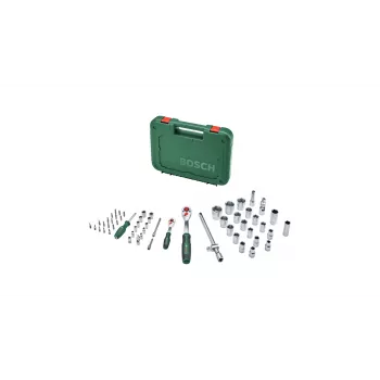 Bosch 1600A02Z9G 1/2 + 1/4 set cricchetto e chiavi a bussola, 56 pz., verde