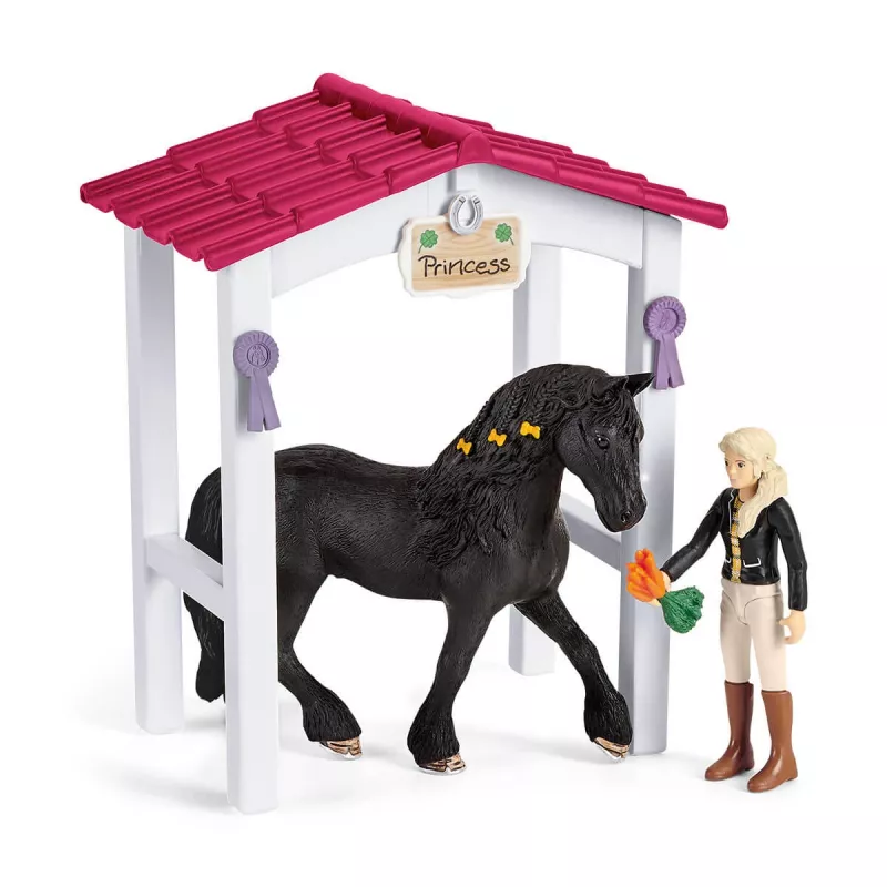 schleich HORSE CLUB Box per cavalli con Tori e Princess, Scuderia, Cavalli, 5 anni, Multicolore, Plastica