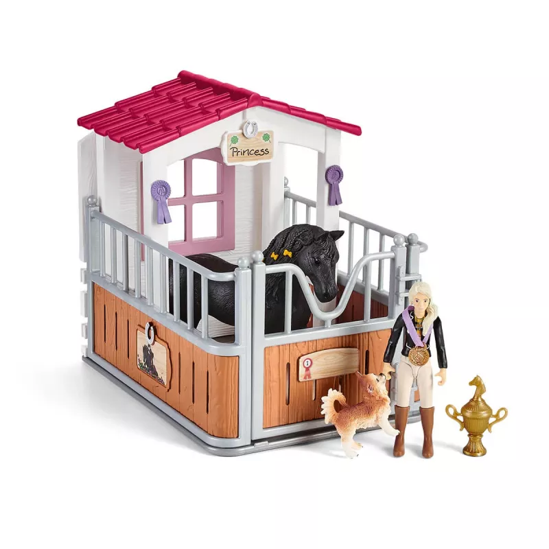 schleich HORSE CLUB Box per cavalli con Tori e Princess, Scuderia, Cavalli, 5 anni, Multicolore, Plastica