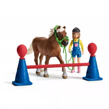 schleich Addestramento agility per pony, Agility, Animali della fattoria/Giocattoli della fattoria, 3 anni, Multicolore, Plastica