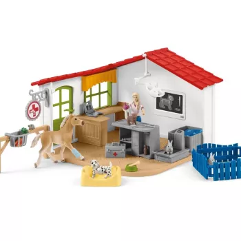 schleich Ambulatorio veterinario con animali, Fattoria, Animali della fattoria / Giocattoli della fattoria, 3 anni, Multicolore
