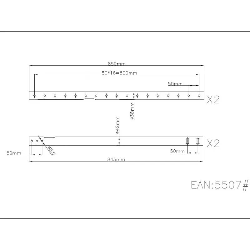 Multibrackets M Tubo di prolunga Supporto a soffitto Nero 3000mm