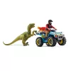 set di gioco Schleich Dinosaurs quad in fuga dal Velociraptor