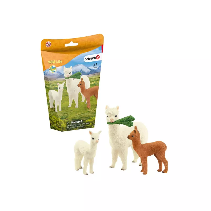 schleich WILD LIFE set alpaca, 3 anni, Wild Life, marrone, verde, bianco, 3 pz.