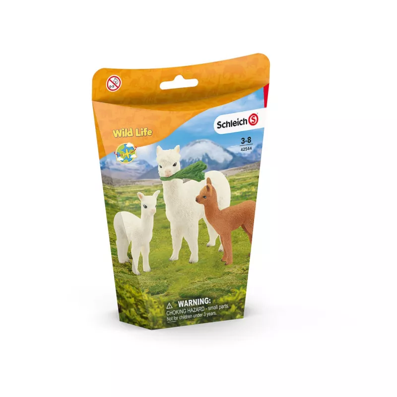 schleich WILD LIFE set alpaca, 3 anni, Wild Life, marrone, verde, bianco, 3 pz.