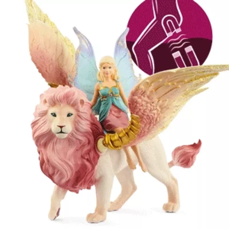 figura Schleich BAYALA fata in volo su leone alato