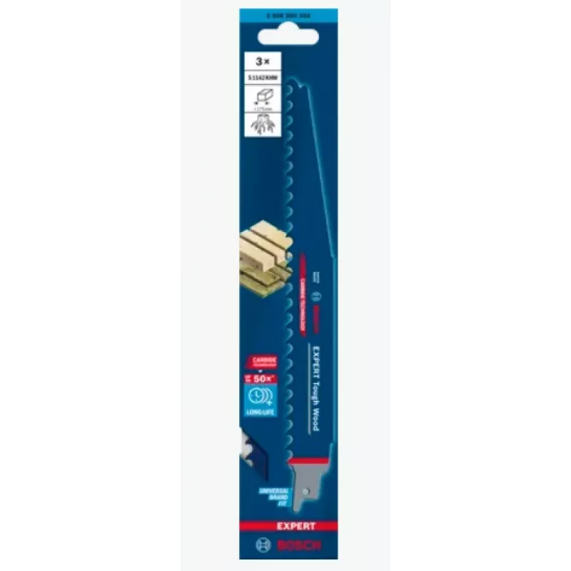 Bosch Expert 2 608 900 404 lama per seghetto alternativo/roller/sabre Carbide 3 pz.