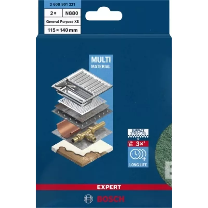 Bosch 2 608 901 221 accessorio levigatura manuale cuscinetto abrasivo grana molto fine 2 pz.