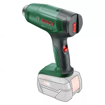 Pistola termica Bosch EasyHeat 18V-500 — senza fili, 72 W, batteria 4 Ah, 350–450 °C, impugnatura a pistola, verde