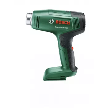 Pistola termica Bosch EasyHeat 18V-500 — senza fili, 72 W, batteria 4 Ah, 350–450 °C, impugnatura a pistola, verde