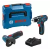Bosch GSR 12V-15 + GWS 12V-76 + 2 batterie 2 Ah + GAL 12V-40 (L) Professional set utensili a batteria