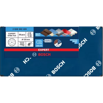 Set dischi abrasivi Bosch EXP O780 150 mm, 55 pz.