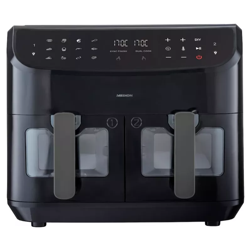MEDION LIFE P20 Double 8,7 L 2600 W friggitrice ad aria nera