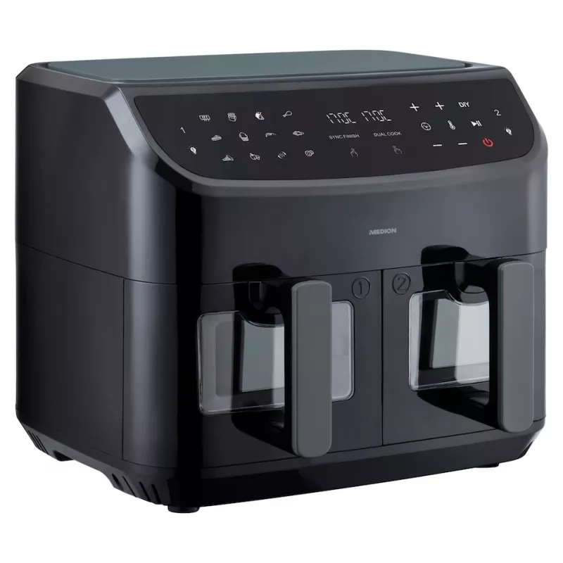 MEDION LIFE P20 Double 8,7 L 2600 W friggitrice ad aria nera