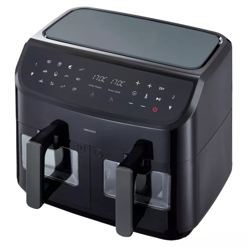 MEDION LIFE P20 Double 8,7 L 2600 W friggitrice ad aria nera