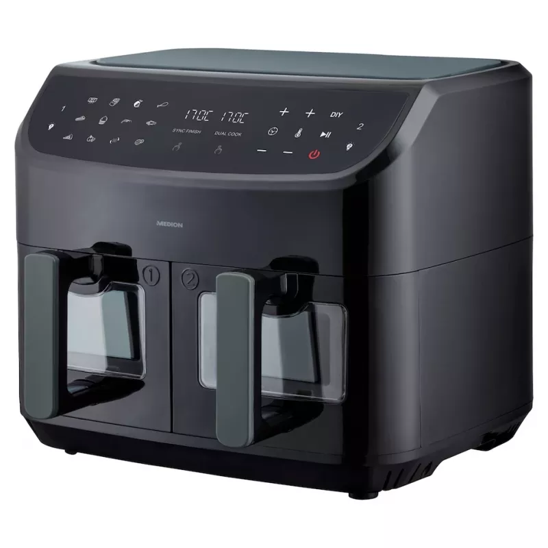 MEDION LIFE P20 Double 8,7 L 2600 W friggitrice ad aria nera