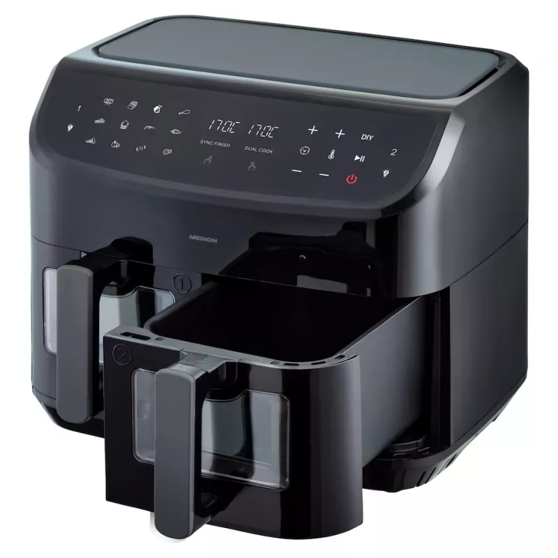 MEDION LIFE P20 Double 8,7 L 2600 W friggitrice ad aria nera