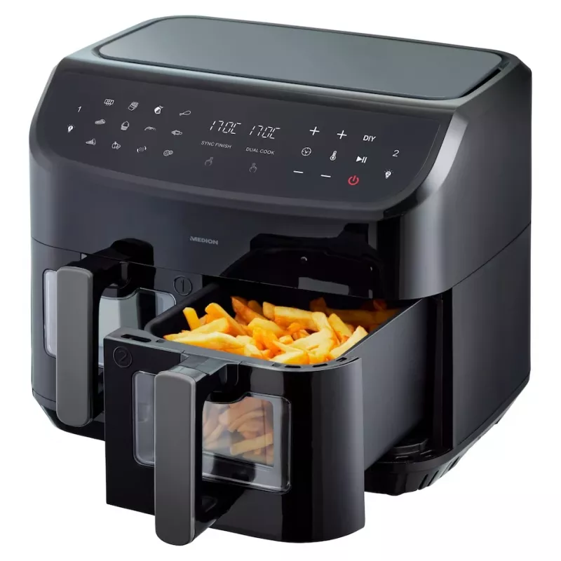 MEDION LIFE P20 Double 8,7 L 2600 W friggitrice ad aria nera