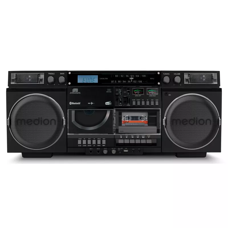 Sistema musicale MEDION LIFE P66538 — 20 W, diffusori a 2 vie, DAB+/FM/PLL, Bluetooth, display LCD, nero