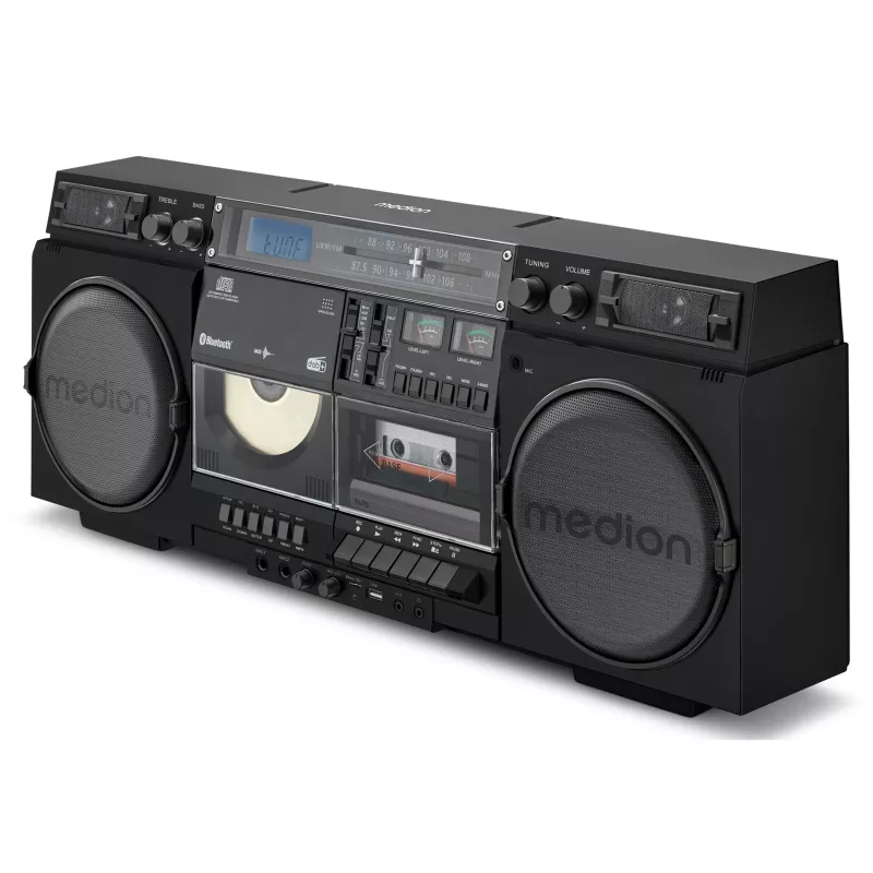 Sistema musicale MEDION LIFE P66538 — 20 W, diffusori a 2 vie, DAB+/FM/PLL, Bluetooth, display LCD, nero