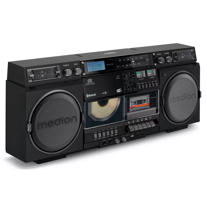Sistema musicale MEDION LIFE P66538 — 20 W, diffusori a 2 vie, DAB+/FM/PLL, Bluetooth, display LCD, nero