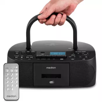 Radio personale MEDION 50079328 — sintonizzatore DAB+/FM/PLL, 6W RMS, LCD, Bluetooth 10m, jack 3,5 mm