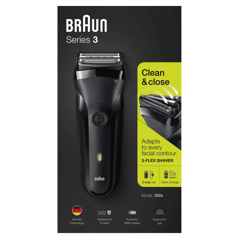 Braun Series 3 300s rasoio a lamina trimmer nero