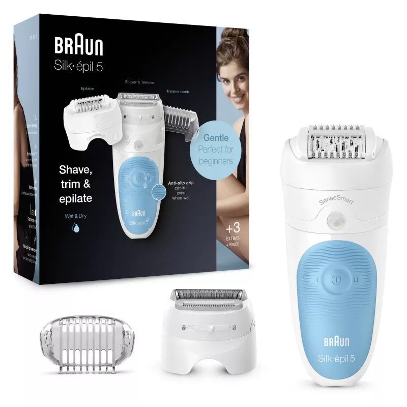 Braun Silk-épil 5 SES 5-605 28 pinzette blu, bianco