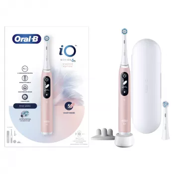Oral-B iO 6S spazzolino elettrico a vibrazione per adulti rosa, bianco