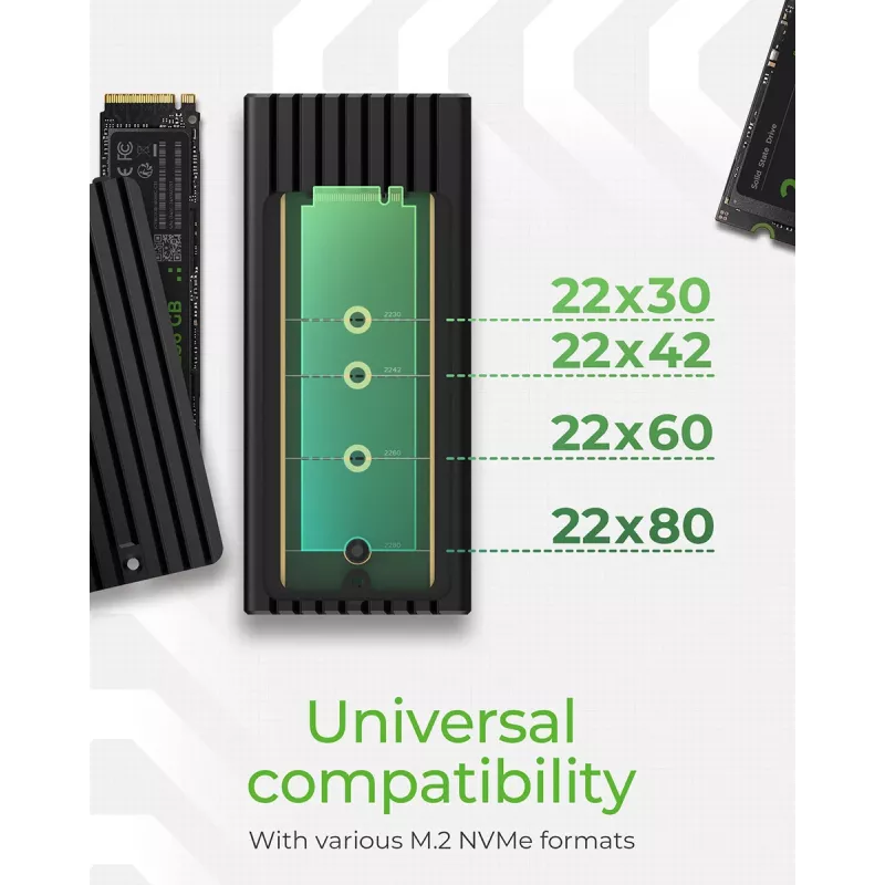 ICY BOX IB-1917M-C32 case per SSD nero M.2 alimentato via USB