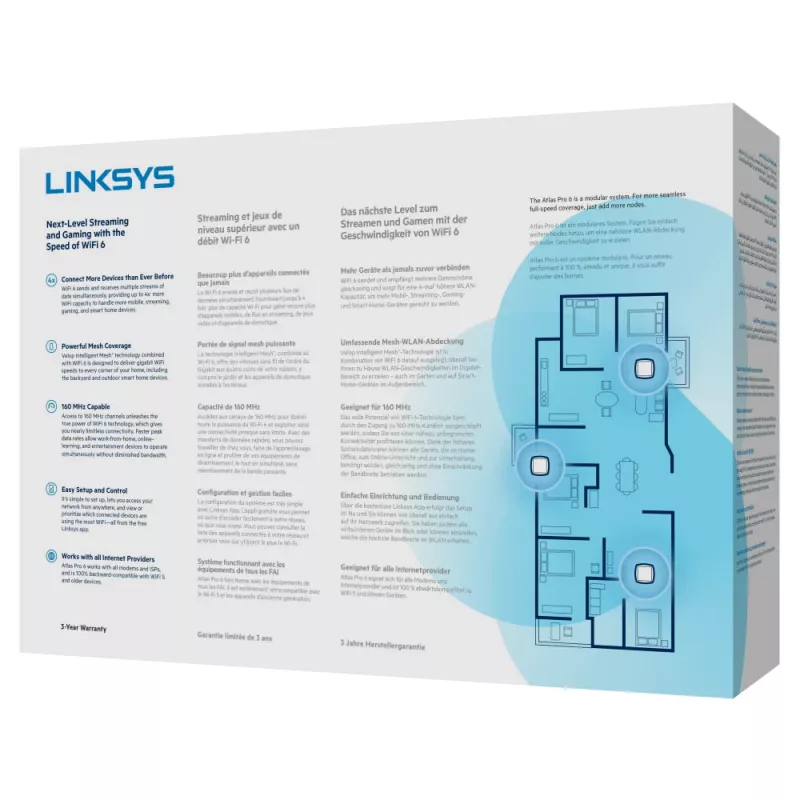 Linksys AX5400 Whole Home Mesh WiFi 6 Sistema Dual-Band, confezione da 2