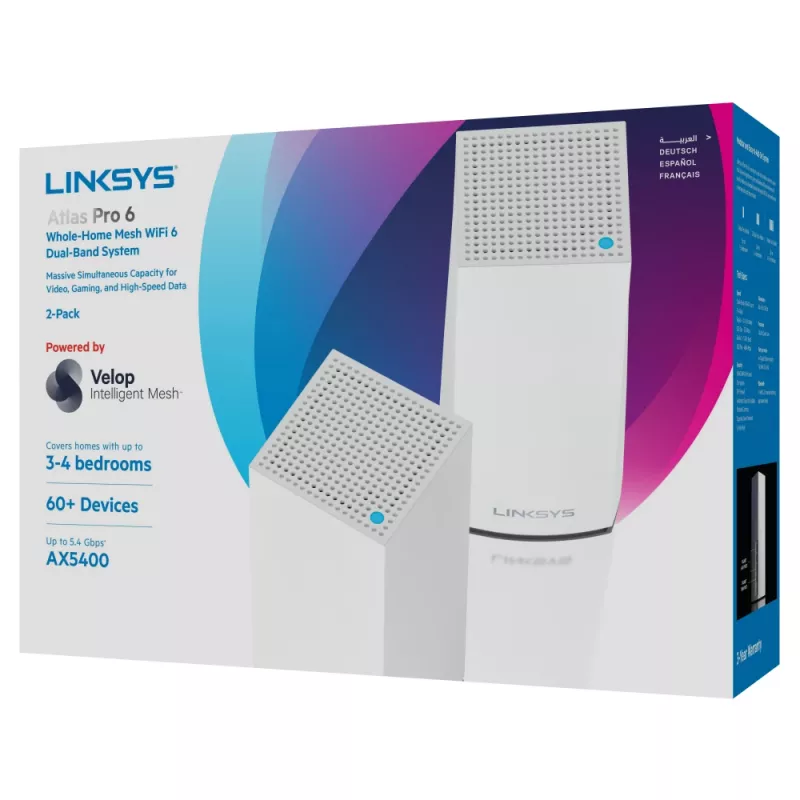 Linksys AX5400 Whole Home Mesh WiFi 6 Sistema Dual-Band, confezione da 2
