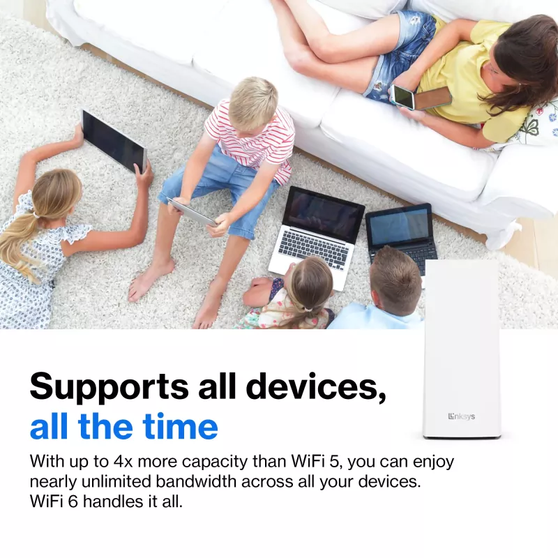 Linksys AX5400 Whole Home Mesh WiFi 6 Sistema Dual-Band, confezione da 2