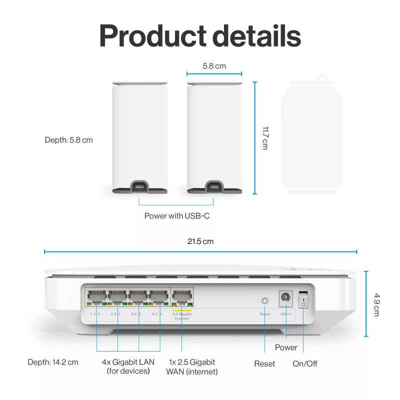 Linksys Velop Micro 6 Sistema mesh – Dual-Band WiFi 6 AX3000 (confezione da 3)
