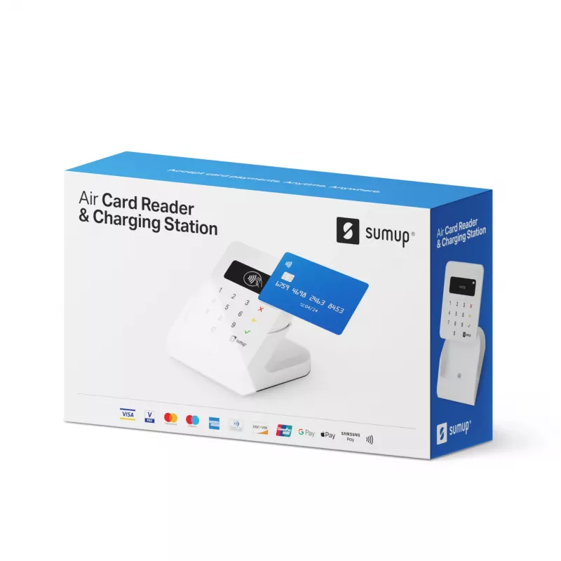 SumUp Air e stazione di ricarica, Bluetooth, Near Field Communication (NFC), 1 m, Bianco, 141 g
