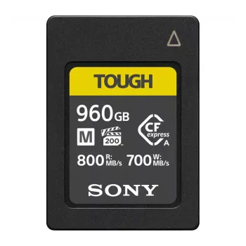 Scheda di memoria CFexpress Type A Sony CEA-M960T — 960 GB, lettura 800 MB/s, scrittura 700 MB/s, resistente a polvere/urti/umidità