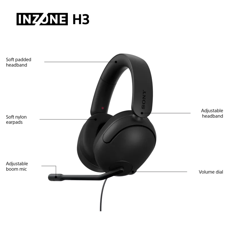 Headset over-ear con filo Sony INZONE H3 – nero, modello MDRG300B.CE7