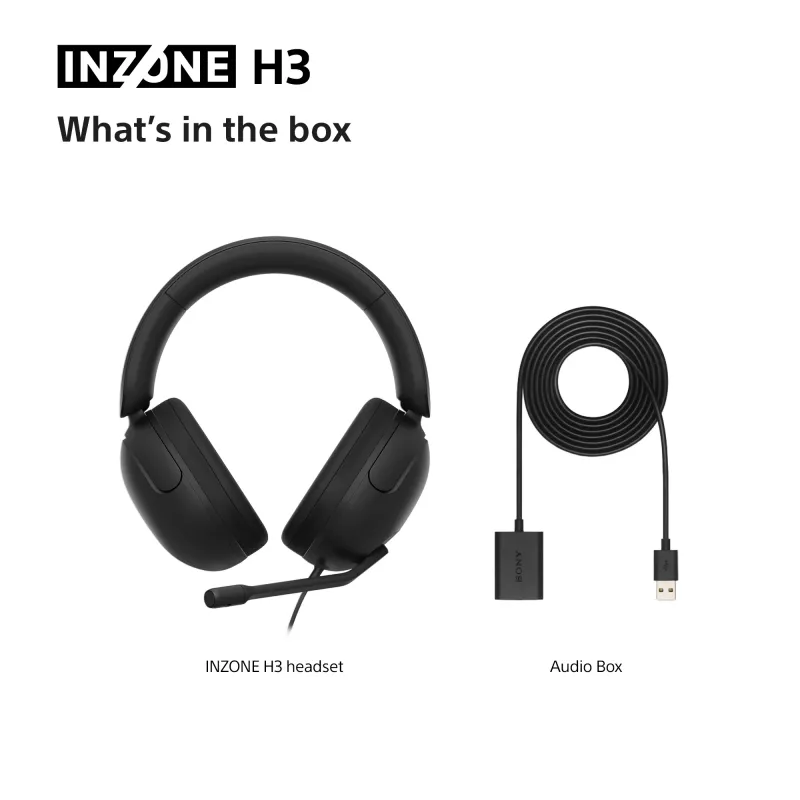 Headset over-ear con filo Sony INZONE H3 – nero, modello MDRG300B.CE7