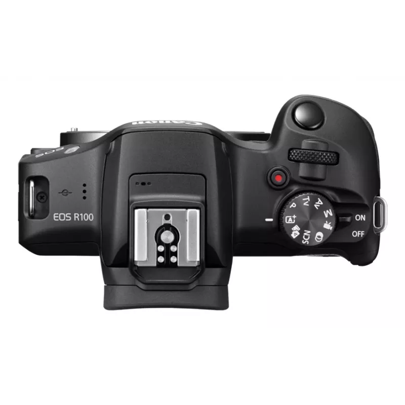 Corpo macchina mirrorless Canon EOS R100, 24,1 MP CMOS, 6000×4000, 4K, nero