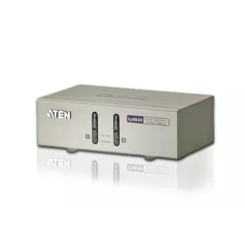 KVM ATEN 2 porte USB VGA con audio (cavo KVM incluso), 2048 x 1536 pixel, QXGA, 0,142 W, grigio