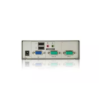 KVM ATEN 2 porte USB VGA con audio (cavo KVM incluso), 2048 x 1536 pixel, QXGA, 0,142 W, grigio