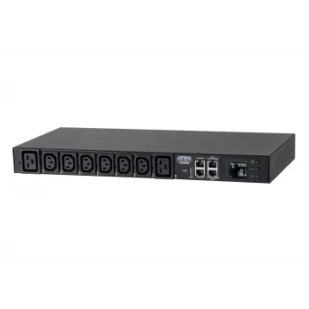 PDU eco ATEN 32A 8 vie 1HE Metered, Metered, 1HE, nero, LCD, 8 uscite AC, connettore femmina C13, connettore femmina C19