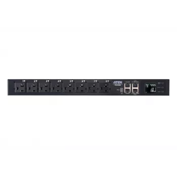 PDU eco ATEN 32A 8 vie 1HE Metered, Metered, 1HE, nero, LCD, 8 uscite AC, connettore femmina C13, connettore femmina C19
