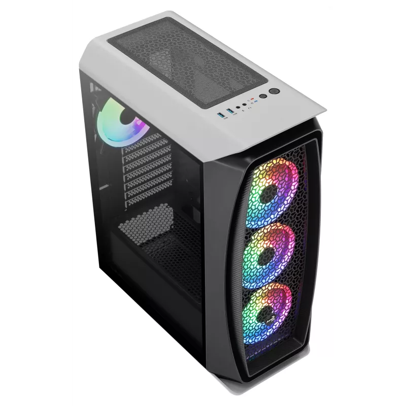 Aerocool AEROONEDUOWHV1 case gaming ATX 4x ventole ARGB bianco