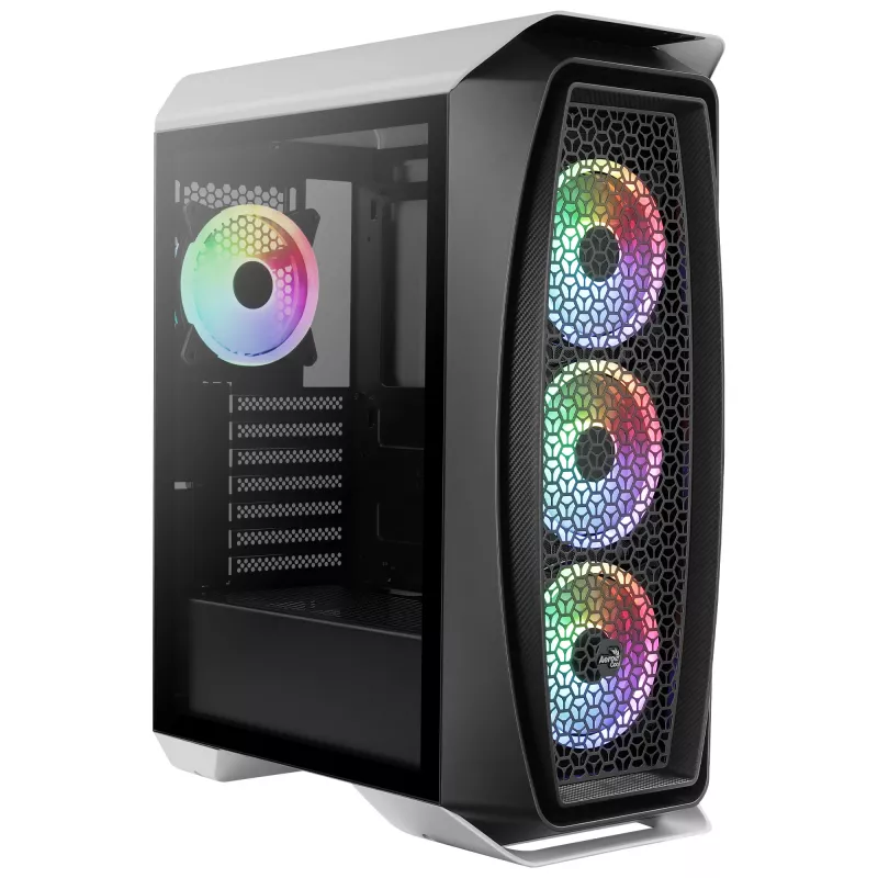 Aerocool AEROONEDUOWHV1 case gaming ATX 4x ventole ARGB bianco